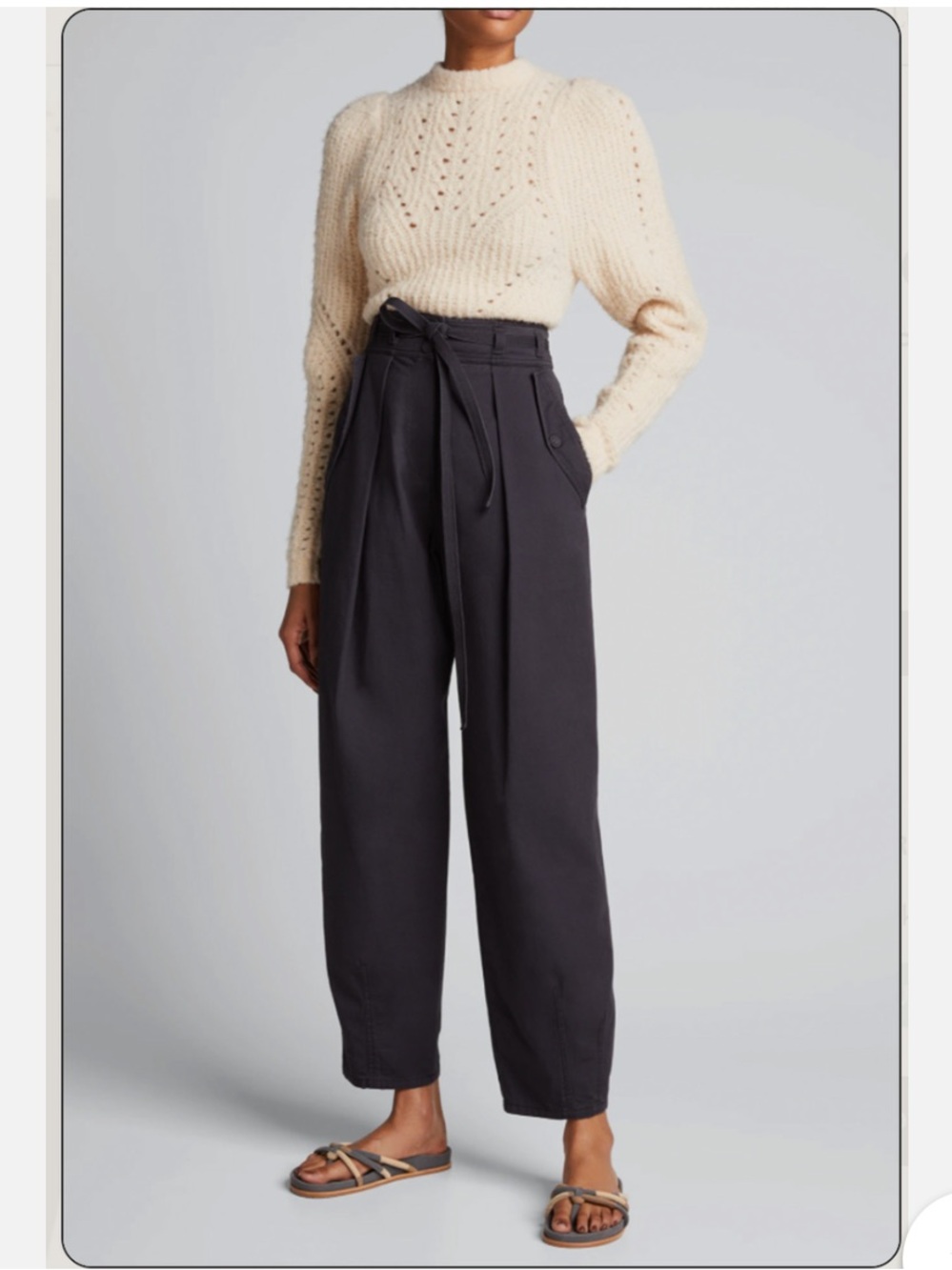 Ulla Johnson Periscope High-Waist Barrel-Leg Pants